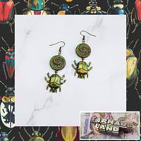 Sacred Spiral + Scarab Earrings