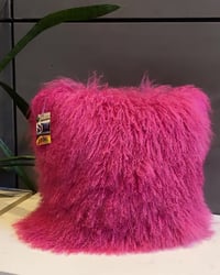 Image 1 of Pink Mongolian Pillow 