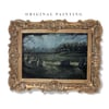 5x7 Original Moody Cemetery Oil Painting //Choose Framed or Unframed (Black or Bronze)