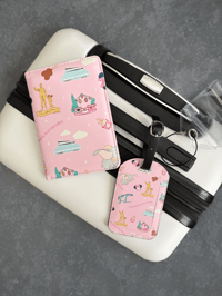 Image 1 of Passport cover & Luggage tag | Pink Park Dreams