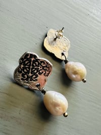 Image 6 of sterling silver and baroque pearl post earrings