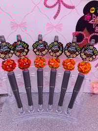 Best Mom  Orange Flower Bead Pen