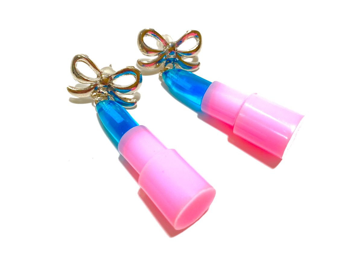 Image of Razzleberry Blue Lipstick Statement earrings