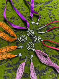 Image 1 of spiral ribbon necklaces