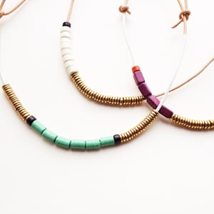Image of Brass and Ceramic Bead Necklace