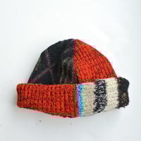 Image 3 of Reworked Reversible Beanie Multi  Color x Red
