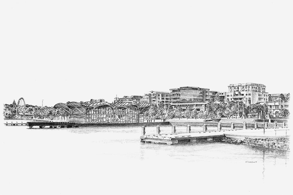 Image of 'Waterfront' Geelong, Victoria, Australia. Fine Art Print by Malcolm Donnelly. A4