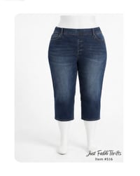 Image 6 of New 4X (28W/40W) Terra & Sky Elastic Waist Denim Jeans #516*1.10