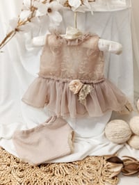 Image 2 of Newborn Girl Photo Prop Set – April (Pastel Beige)