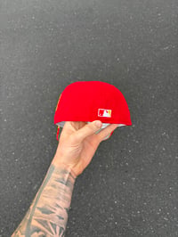 Image 2 of MULTI TONE RED GOYARDINE CINCINNATI REDS CUSTOM FITTED CAP