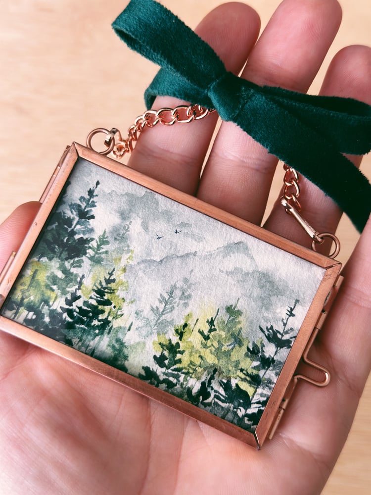 Image of Misty Mountains - Heirloom Watercolor Ornament 
