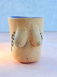 Image 2 of Cobalt and Buff Titty Tumbler No. 02