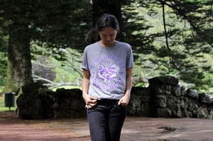 Image of Thugged Out Since Cub Scouts Tee: Grey Marle with Violet/White print.