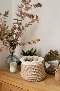 Image 2 of Handmade Crochet Chunky Ruffle Basket