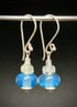 Opal Blue Silver Earrings Image 2