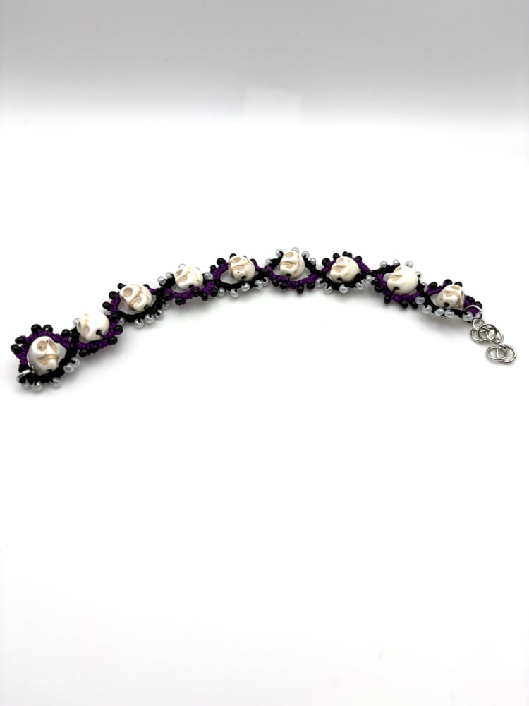 Image of Purple & Black Skull Bracelet