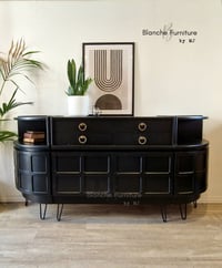 Image 1 of Curved sideboard in Black with Walnut Drawers by Nathan