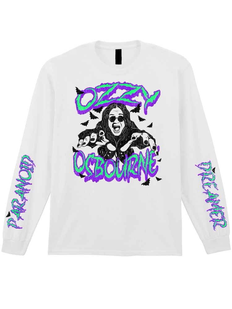 Image of Ozzy Osbourne crazy train graphic long sleeve tee