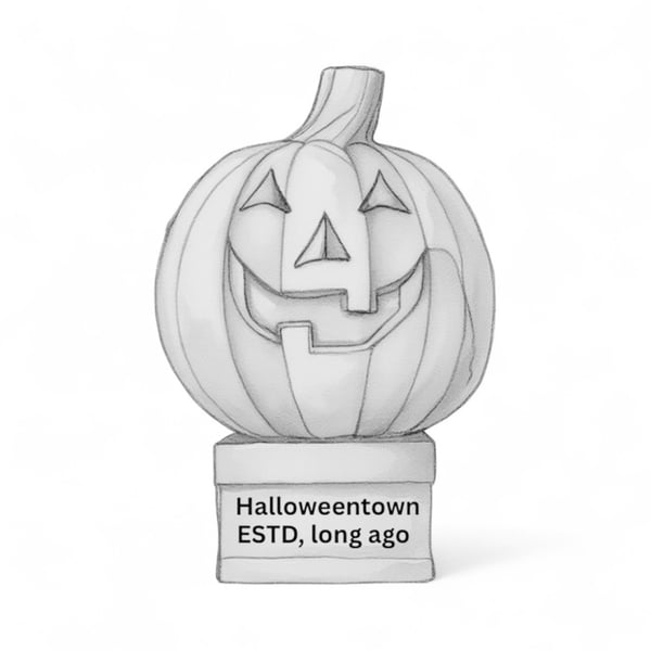 Image of Halloweentown Pumpkin statue art prints 5 x  #2