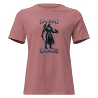 Image 3 of Women's Relaxed T-Shirt, Sacred Savage Ravens & Knight Tee