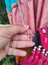 Image 6 of Greek beaded tassel bag -Red 