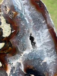 Image 2 of Agate Base Cut With Druzy Centre & Polished Face #2604