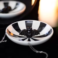 Image 1 of Striped Bat Ceramic Trinket Dish