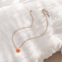 Orange summer heart necklace 