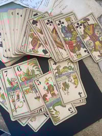 Image 1 of Tarot dit chinois ou allemand à 2 têtes, 1ere édition! XIXème siècle, tamponné, complet!