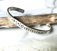 Image 4 of Handmade Sterling Silver Gratitude Cuff Bracelet 925