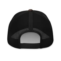 Image 2 of Gothic Arch Trucker Hat (Camo/Black)