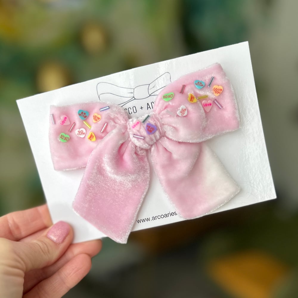 Image of Sweetheart Sugar Cookie Custom Dyed And Embellished Silk Velvet copy