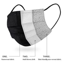 Image 2 of 3-layer Mask Face Masks - 50 Piece Pack