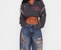 Image 1 of R 425 Varsity cropped sweatshirt 