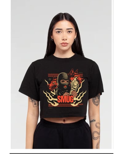 Image of Women’s Smug Crop Tee ( Black )