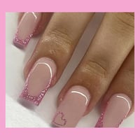 Image 1 of Pink Glitter French Tips
