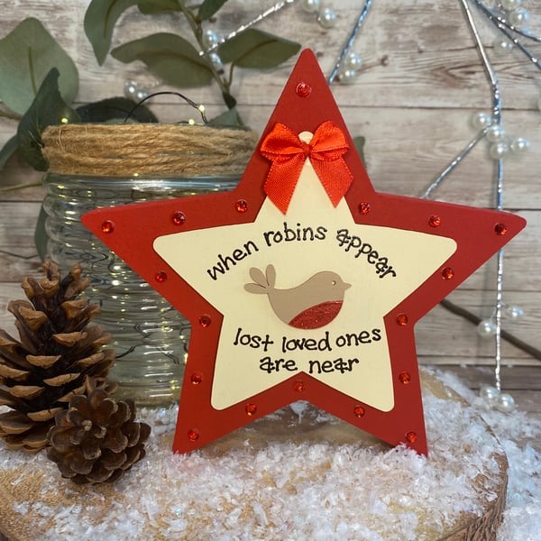Image of 'When Robins appear' freestanding star