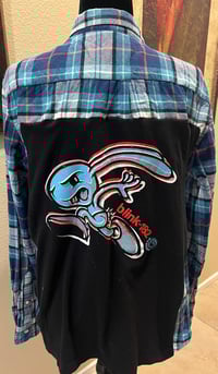 Vintage Blue/Black/White/Orange Flannel Shirt Blink-182 