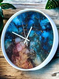Image 2 of 12” Wall Clock Epoxy Resin Art 'The 1234'