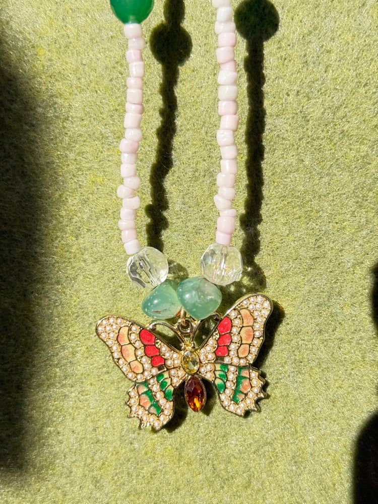 Image of Beautiful butterfly necklace 💙🦋🧡✨