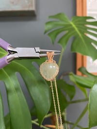 Image 3 of Gold  Peridot Heart Crystal  Necklace
