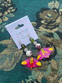 Rosy Maple Moth Earrings