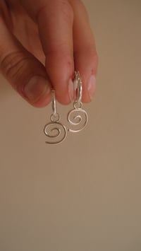 Image 2 of Silver Spiral Hoops