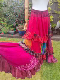 Image 4 of Wanderlust maxi skirt / bandeau dress -red flash of rainbow  8-16 uk