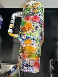 Image 2 of Brett 40oz Stan splatter rainbow 
