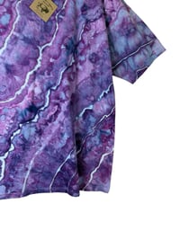 Image 6 of XL  Adult Combed Cotton Tee in Purple Haze Geode Ice Dye