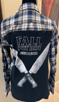 Vintage Blue/Black/White Flannel Shirt Fall Out Boy