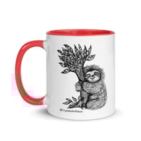 Image 16 of Sloth Brings You a Bouquet Coffee Mug Art by CrystalsArtPaws