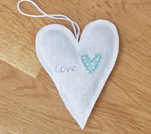Image of Rustic Hanging Linen Lavender Heart
