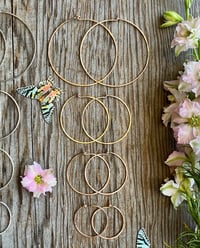 Image 1 of 14kt Rose Gold Fill Hammered Hoops